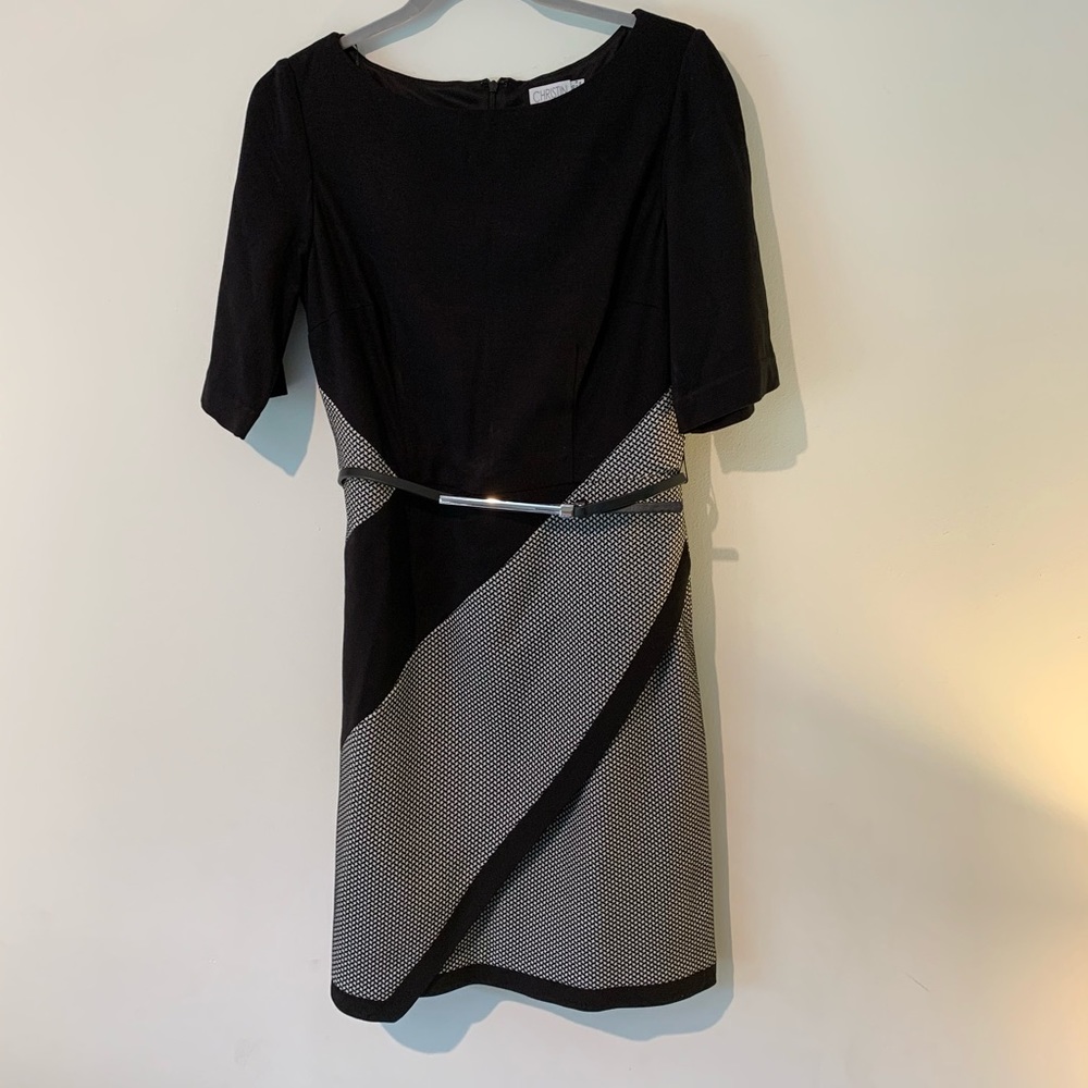 New without tags, black sheath dress w belt Sz 10